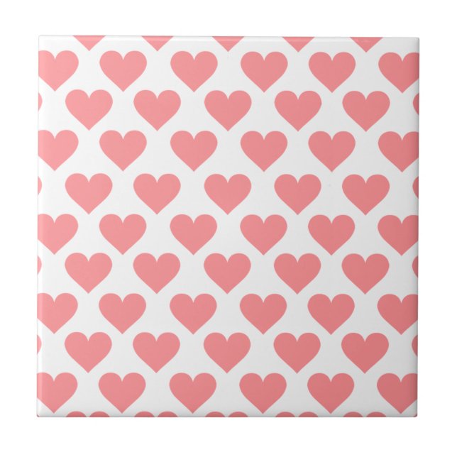 Red Heart Pattern Tile (Front)