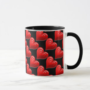 Red Heart  Pattern Valentine's  DayCoffee Mug