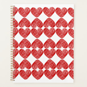 Red Heart Patterned Planner