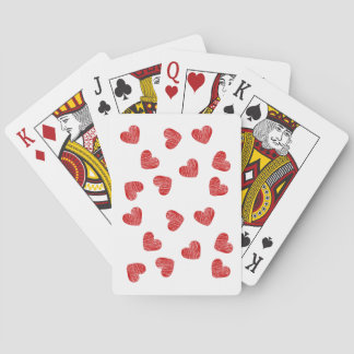 Red Heart Patterned Playing Cards