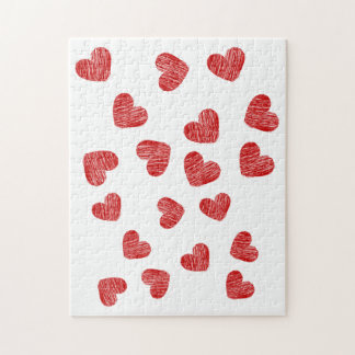 Red Heart Patterned Puzzle