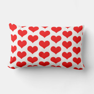 Red Heart Patterns Cute Custom Colour Home Decor Lumbar Cushion
