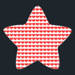 Red Heart Patterns Weddings Valentine's Birthdays Star Sticker<br><div class="desc">Printed with cute red heart designs!</div>