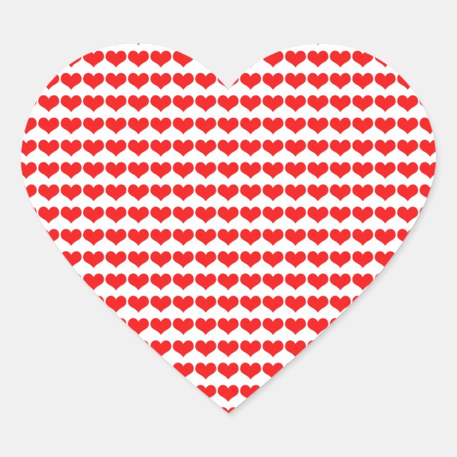 Red Heart Patterns Weddings Valentine's Birthdays Sticker (Front)
