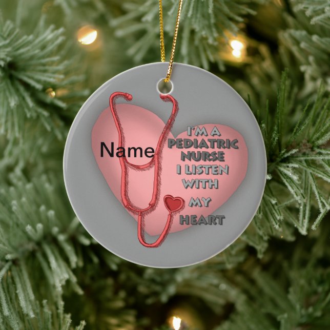 Red Heart Pediatric Nurse Ceramic Tree Decoration (Tree)