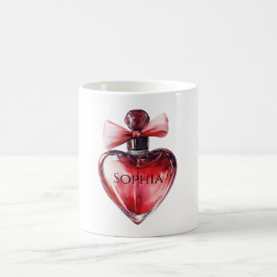 Red Heart Perfume Bottle Coffee Mug
