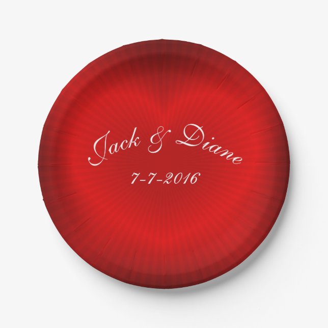 Red Heart Personalise Paper Plate (Front)