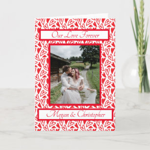 Red Heart Personalised Picture Valentine's Day Holiday Card