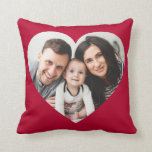 Red Heart Photo Cut Out Valentine's Day Pillow<br><div class="desc">Customisable Valentine's day pillow featuring red heart photo cutout. This two-photo pillow will be perfect for weddings,  Valentine's day and other events.</div>