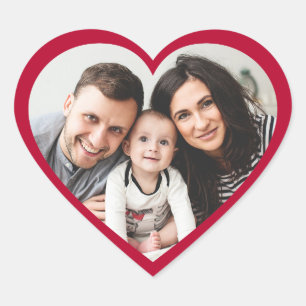 "Red Heart Photo Cut Out Valentine's Day Sticker