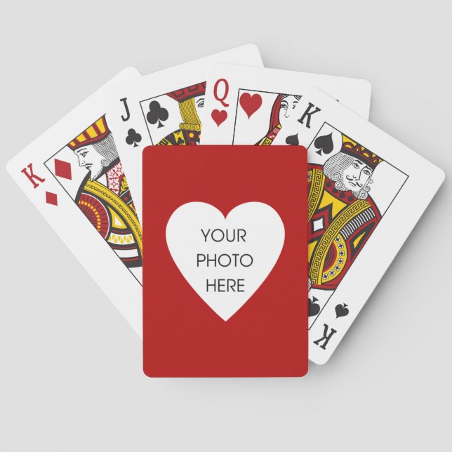 Red Heart Photo Frame Playing Cards (Back)