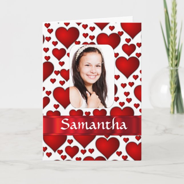 Red heart photo template (Front)