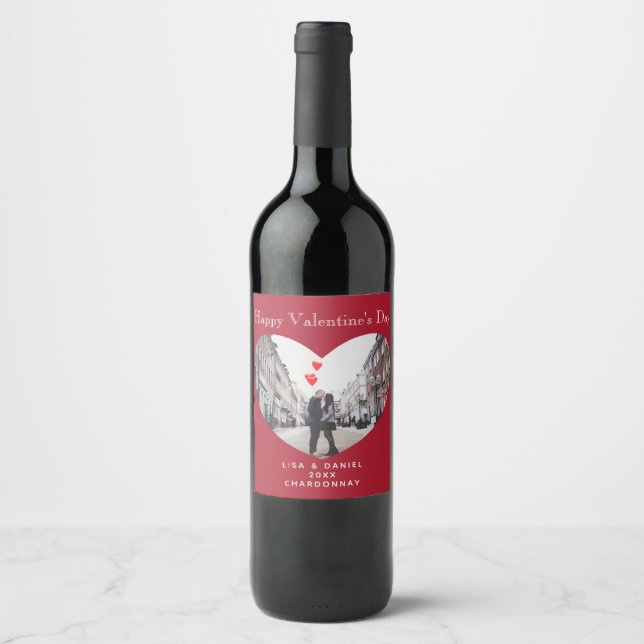 Red Heart Photo Wine Label (Front)