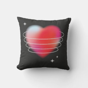 Red heart planet hitech valentine's day cushion