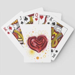 Red Heart  Playing Cards