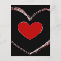 Red Heart Pop Art Love Postcard