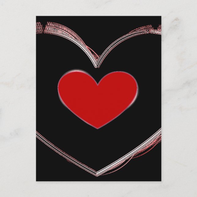 Red Heart Pop Art Love Postcard (Front)