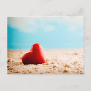 Red heart. postcard