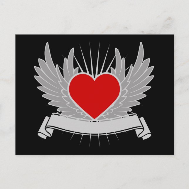 Red heart postcard (Front)