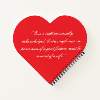Red Heart Pride and Prejudice Notebook