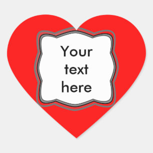Red Heart Print Heart Sticker