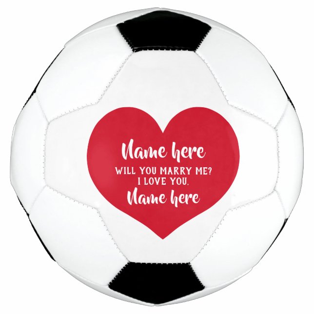 Red heart proposal football (Front)