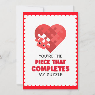 Red Heart Puzzle You're the Missing Piece Holiday Card