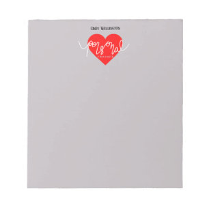 Red Heart Rate Personal Trainer Business Notepad