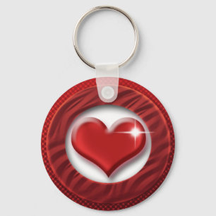 Red heart romantic keychains & keyrings