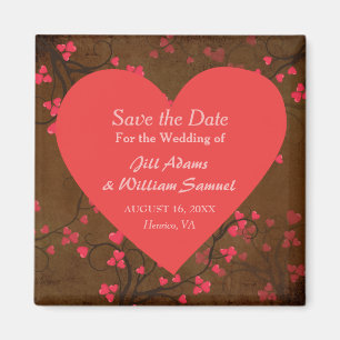 Red heart Save the Date Magnet