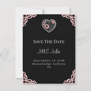 Red Heart Save The Date Wedding Magnetic Invitatio Invitation