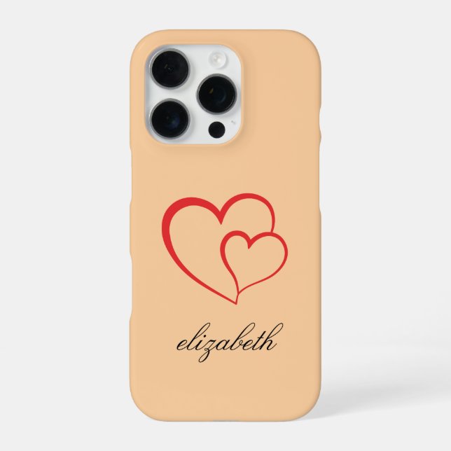 red heart shape colorful background personalized  iPhone case (Back)