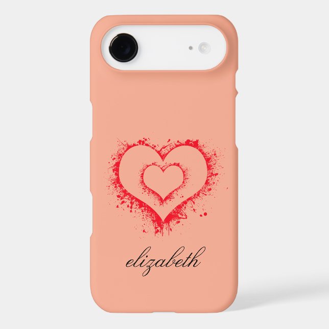 red heart shape colourful background personalised  (Back)