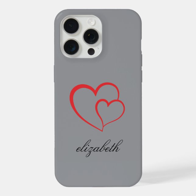 red heart shape colourful background personalised  iPhone case (Back)