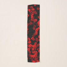 Red Heart Shape FlowerLong Scarf