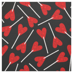 red heart shape lollipop candy fabric