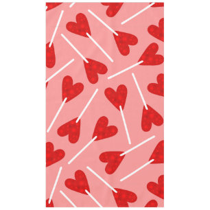 red heart shape lollipop candy pink tablecloth
