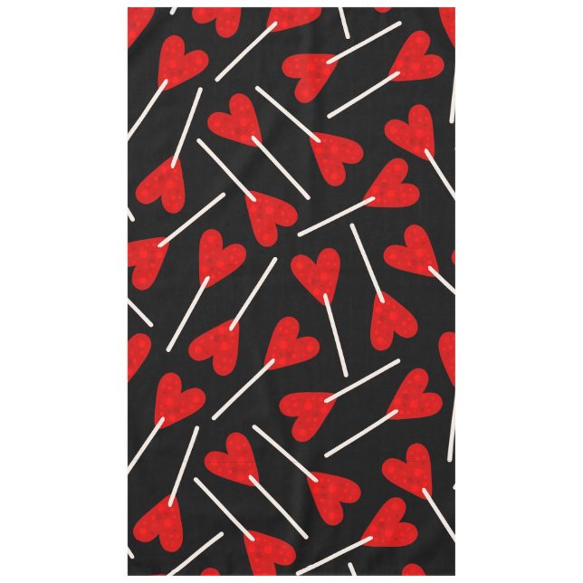 red heart shape lollipop candy tablecloth (Front)