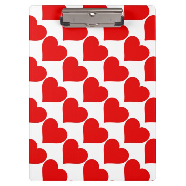 Red Heart Shape Love Classic Simple Minimalism Clipboard (Front)