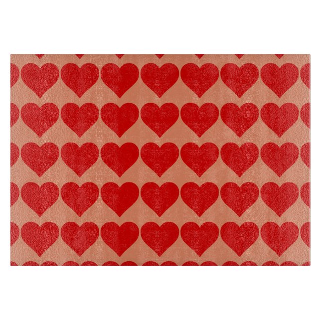 Red Heart Shape Love Classic Simple Minimalism Cutting Board (Front)