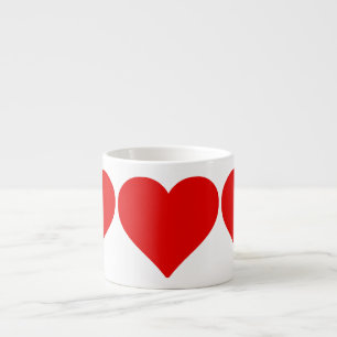 Red Heart Shape Love Classic Simple Minimalism Espresso Cup