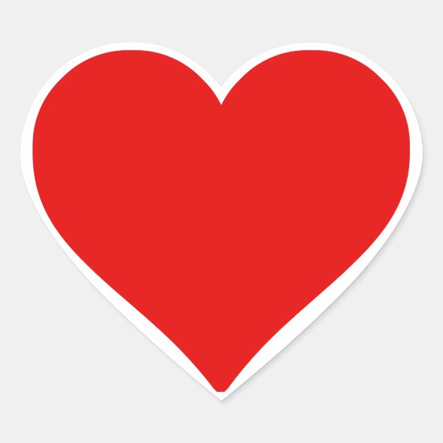 Red Heart Shape Love Classic Simple Minimalism Heart Sticker (Front)