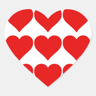 Red Heart Shape Love Classic Simple Minimalism Heart Sticker