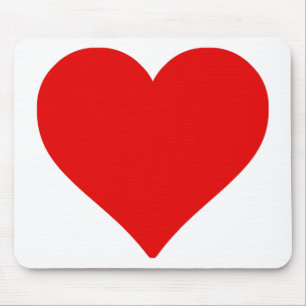 Red Heart Shape Love Classic Simple Minimalism Mouse Mat