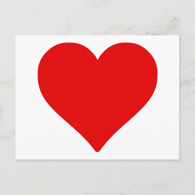 Red Heart Shape Love Classic Simple Minimalism Postcard (Front)