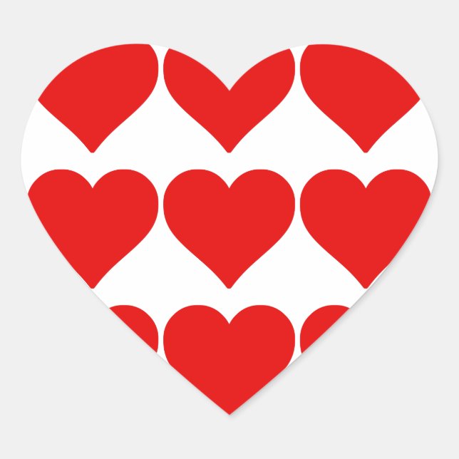 Red Heart Shape Love Classic Simple Minimalism Sticker (Front)