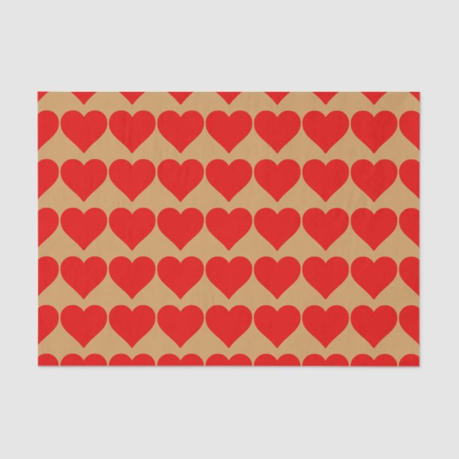 Red Heart Shape Love Classic Simple Minimalism Tissue Paper (Front)