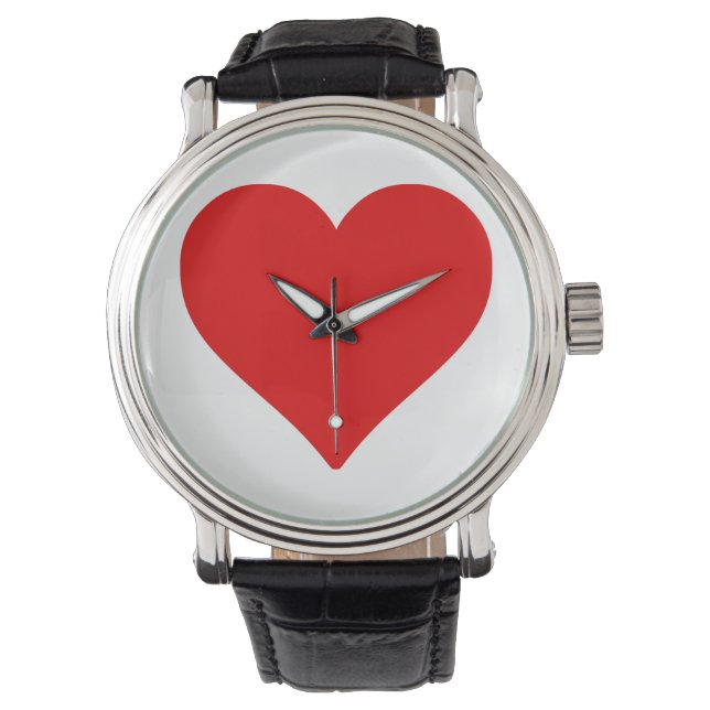 Red Heart Shape Love Classic Simple Minimalism Watch (Front)