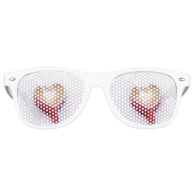 Red Heart Shape Mug Retro Sunglasses (Front)