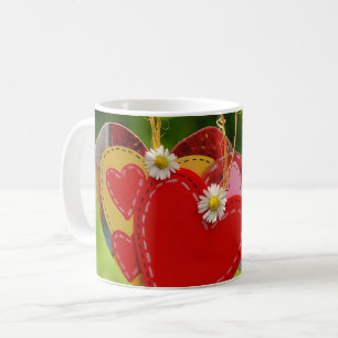 Red Heart Shape Paper Cut – Love & Romance  Coffee Mug